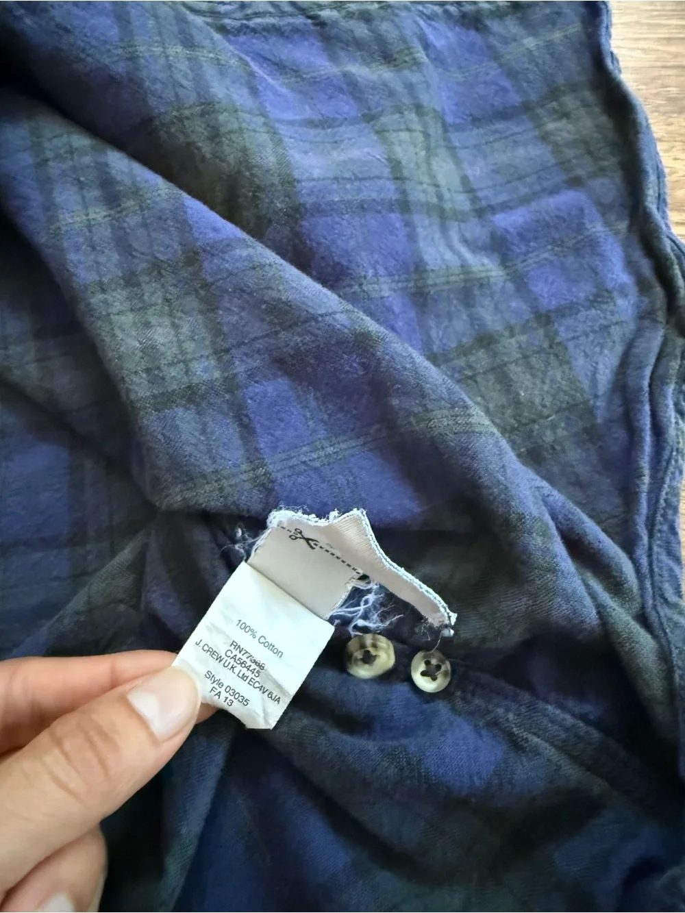 J. Crew Blue & Dark Green Plaid Button-Down Shirt